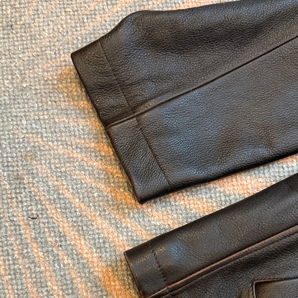Eddie Bauer Men's Dark Brown Leather Jacket - Picture 10 of 12